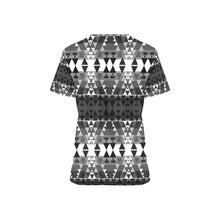 Load image into Gallery viewer, Writing on Stone Black and White All Over Print Scrub Top Scrub Top e-joyer 
