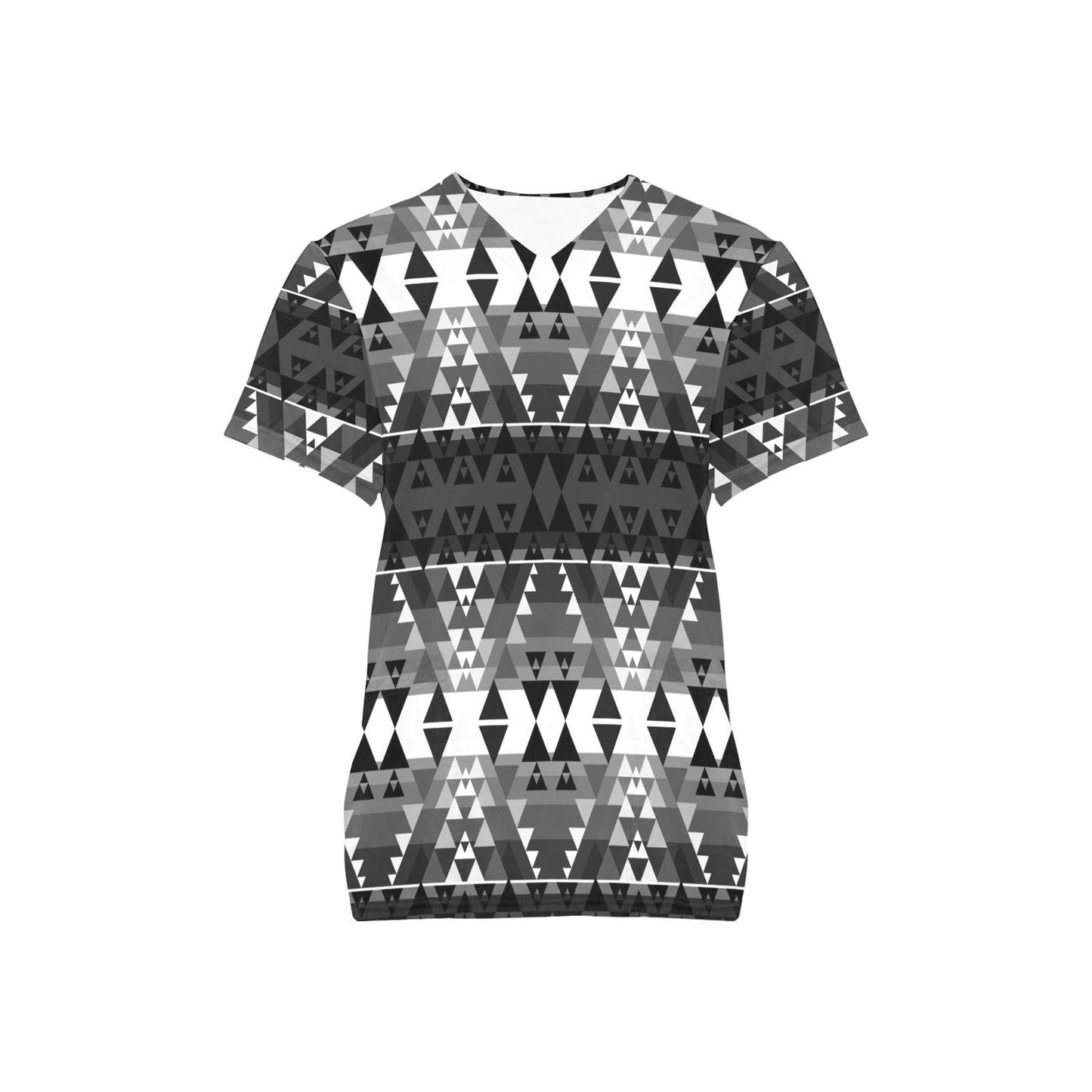 Writing on Stone Black and White All Over Print Scrub Top Scrub Top e-joyer 