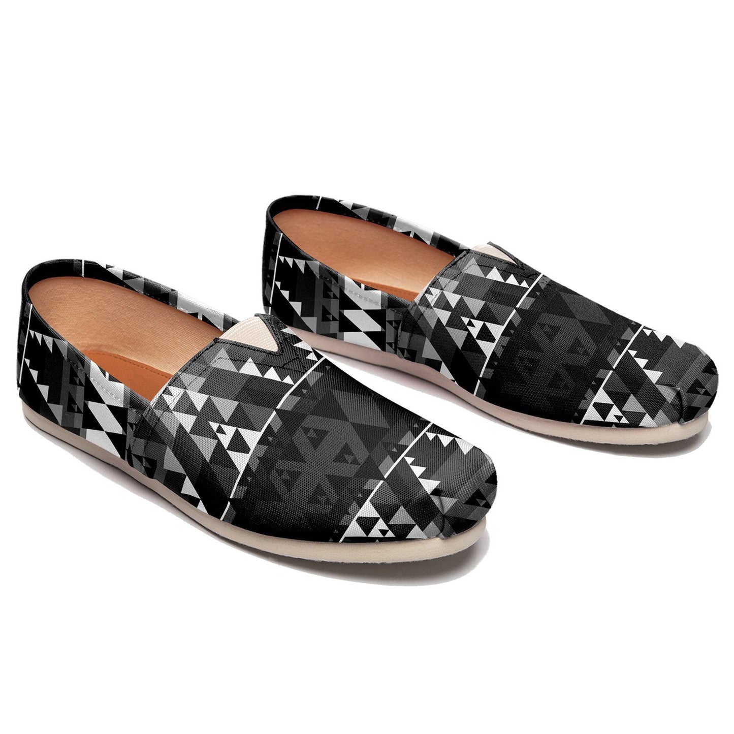 Writing on Stone Black and White Casual Unisex Slip On Shoe Herman 