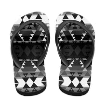 Load image into Gallery viewer, Writing on Stone Black and White Flip Flops 49 Dzine 
