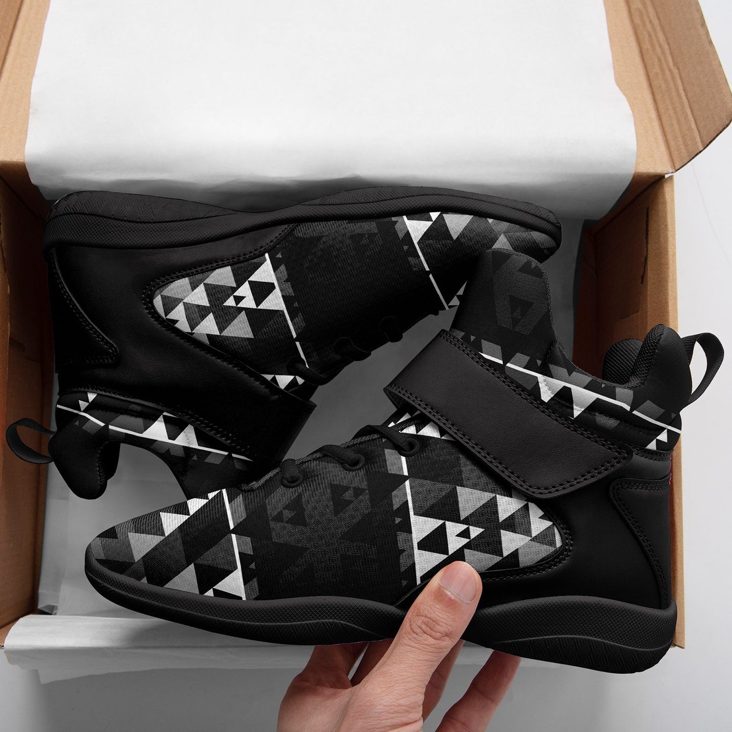 Writing on Stone Black and White Ipottaa Basketball / Sport High Top Shoes 49 Dzine 