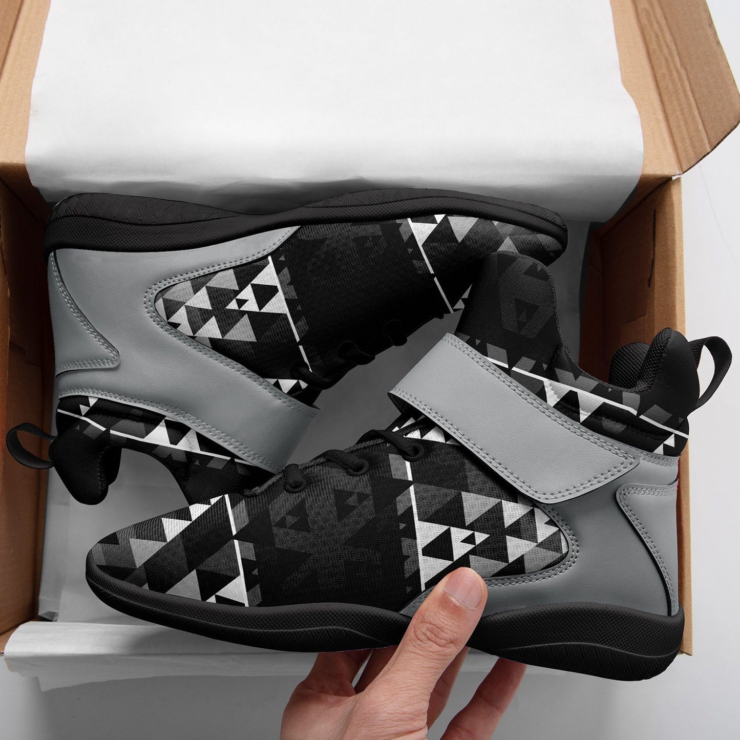 Writing on Stone Black and White Ipottaa Basketball / Sport High Top Shoes 49 Dzine 