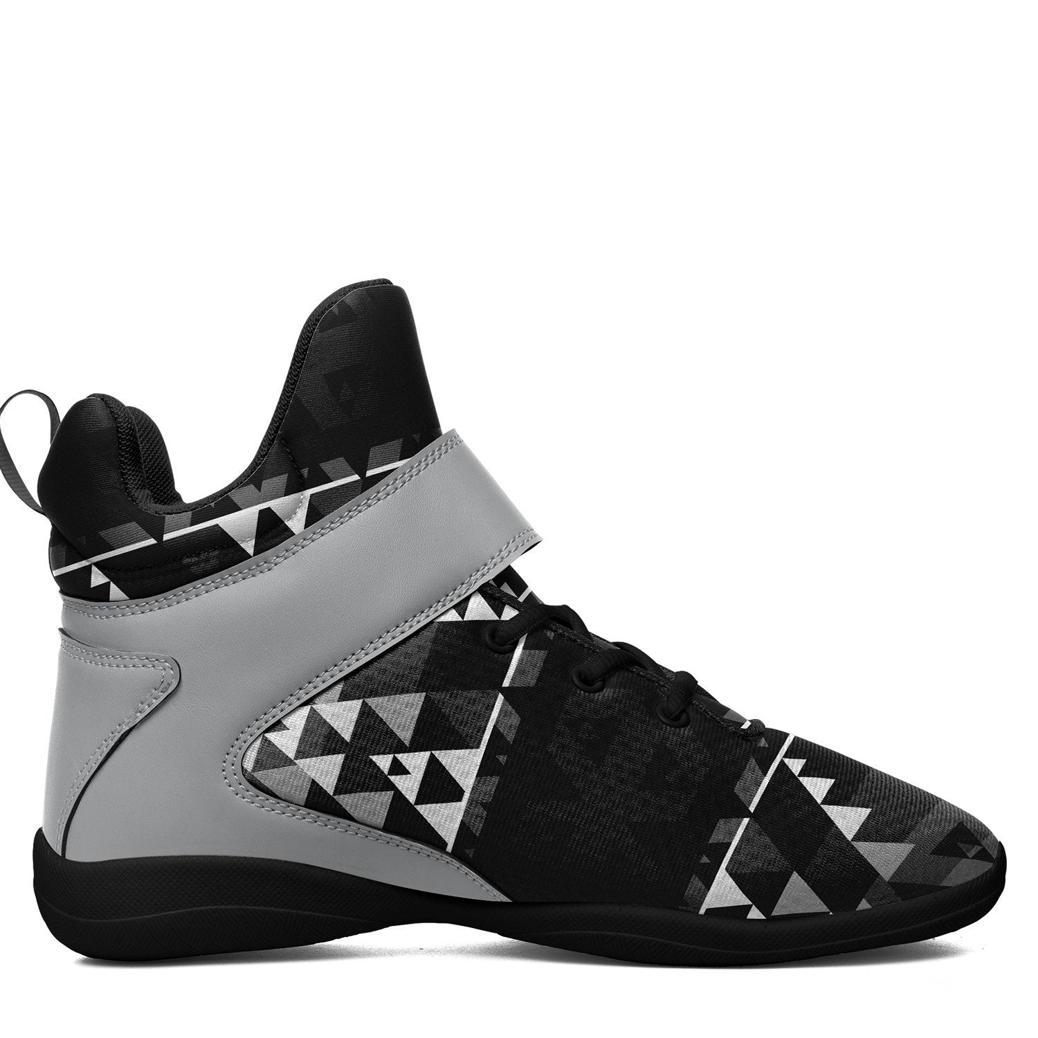 Writing on Stone Black and White Ipottaa Basketball / Sport High Top Shoes - Black Sole 49 Dzine 