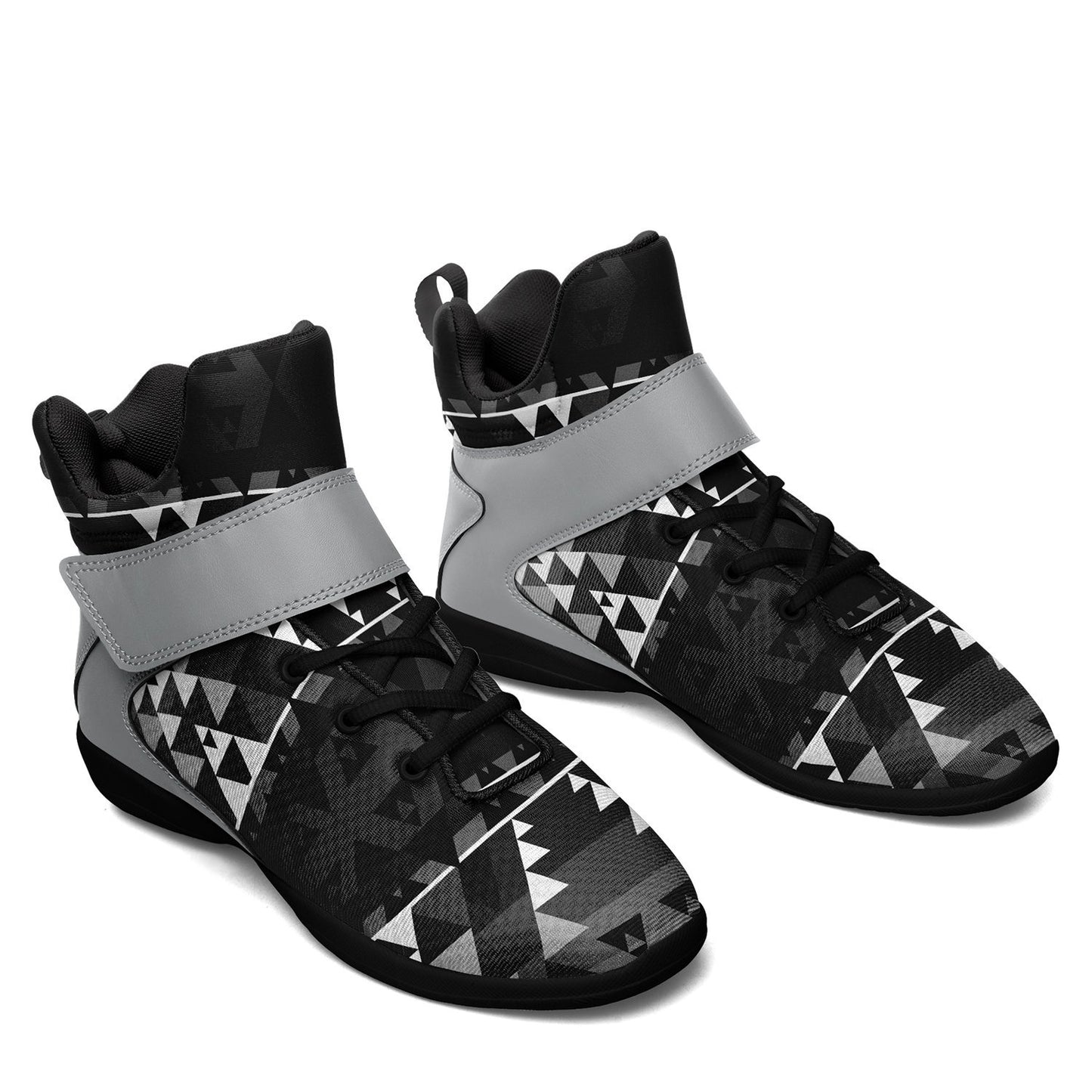 Writing on Stone Black and White Ipottaa Basketball / Sport High Top Shoes - Black Sole 49 Dzine 