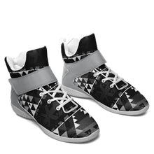 Load image into Gallery viewer, Writing on Stone Black and White Ipottaa Basketball / Sport High Top Shoes - White Sole 49 Dzine 
