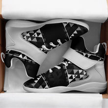 Load image into Gallery viewer, Writing on Stone Black and White Ipottaa Basketball / Sport High Top Shoes - White Sole 49 Dzine 
