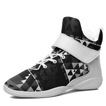 Load image into Gallery viewer, Writing on Stone Black and White Ipottaa Basketball / Sport High Top Shoes - White Sole 49 Dzine US Men 7 / EUR 40 White Sole with White Strap 
