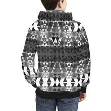 Load image into Gallery viewer, Writing on Stone Black and White Kids&#39; All Over Print Hoodie (Model H38) Kids&#39; AOP Hoodie (H38) e-joyer 
