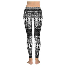 Load image into Gallery viewer, Writing on Stone Black and White Low Rise Leggings (Invisible Stitch) (Model L05) Low Rise Leggings (Invisible Stitch) (L05) e-joyer 
