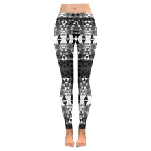 Load image into Gallery viewer, Writing on Stone Black and White Low Rise Leggings (Invisible Stitch) (Model L05) Low Rise Leggings (Invisible Stitch) (L05) e-joyer 
