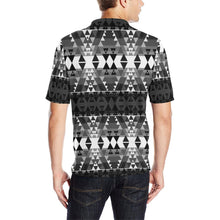 Load image into Gallery viewer, Writing on Stone Black and White Men&#39;s All Over Print Polo Shirt (Model T55) Men&#39;s Polo Shirt (Model T55) e-joyer 
