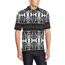 Load image into Gallery viewer, Writing on Stone Black and White Men&#39;s All Over Print Polo Shirt (Model T55) Men&#39;s Polo Shirt (Model T55) e-joyer 
