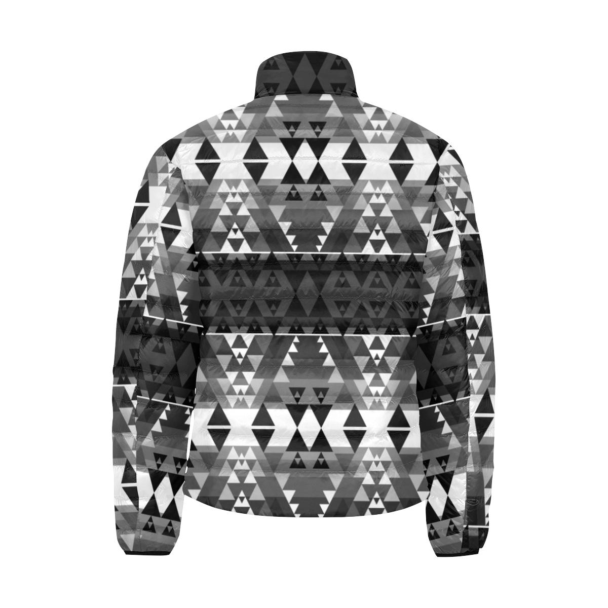 Writing on Stone Black and White Men's Stand Collar Padded Jacket (Model H41) Men's Stand Collar Padded Jacket (H41) e-joyer 