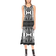 Load image into Gallery viewer, Writing on Stone Black and White Phaedra Sleeveless Open Fork Long Dress (Model D08) Phaedra Sleeveless Open Fork Long Dress (D08) e-joyer 
