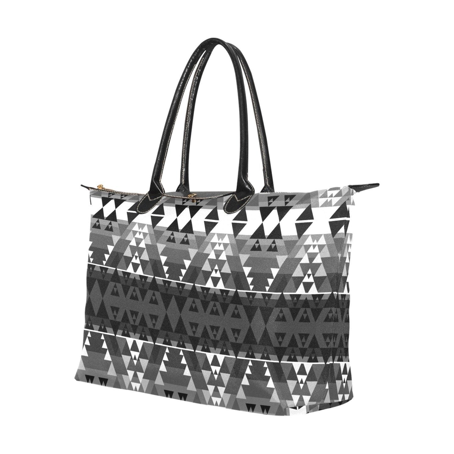 Writing on Stone Black and White Single-Shoulder Lady Handbag (Model 1714) bag e-joyer 