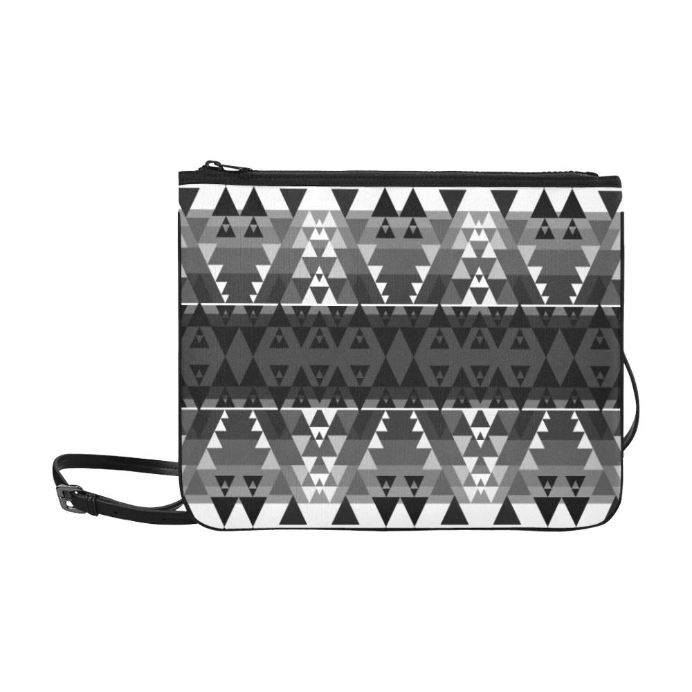 Writing on Stone Black and White Slim Clutch Bag (Model 1668) Slim Clutch Bags (1668) e-joyer 