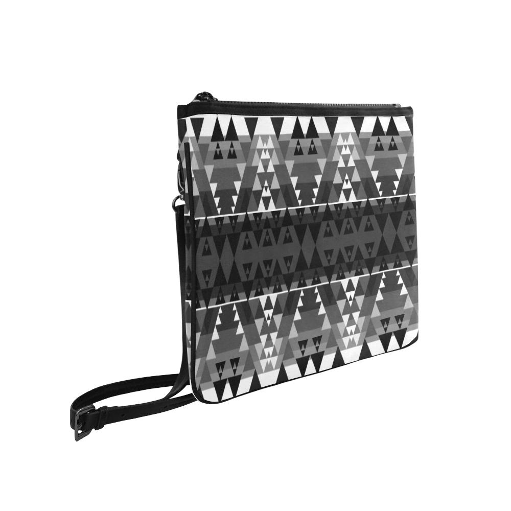 Writing on Stone Black and White Slim Clutch Bag (Model 1668) Slim Clutch Bags (1668) e-joyer 