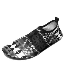 Load image into Gallery viewer, Writing on Stone Black and White Sockamoccs Slip On Shoes 49 Dzine 
