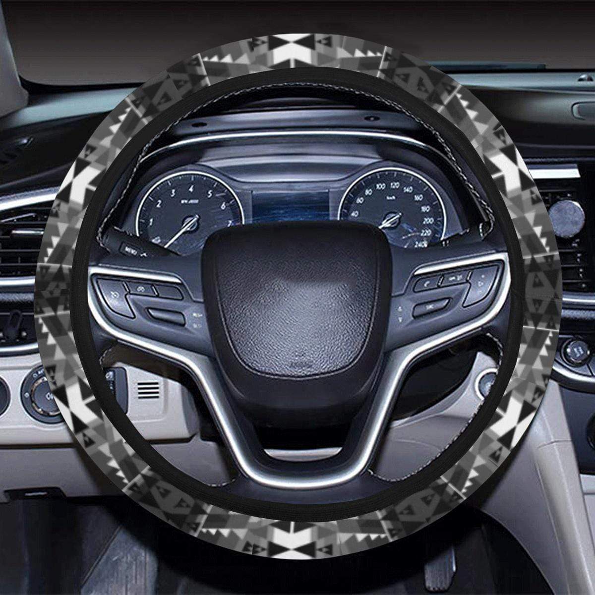 Writing on Stone Black and White Steering Wheel Cover with Elastic Edge Steering Wheel Cover with Elastic Edge e-joyer 