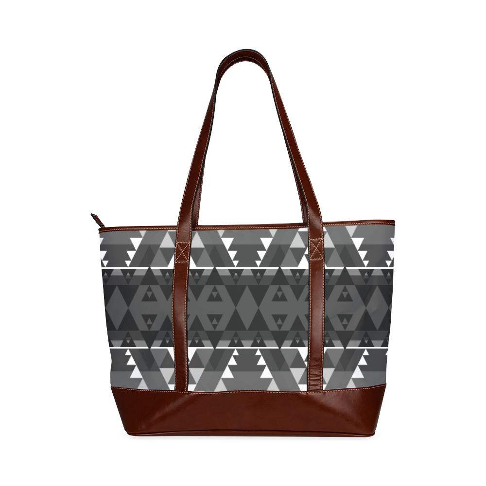 Writing on Stone Black and White Tote Handbag (Model 1642) Tote Handbags (1642) e-joyer 