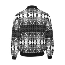 Load image into Gallery viewer, Writing on Stone Black and White Unisex Heavy Bomber Jacket with Quilted Lining All Over Print Quilted Jacket for Men (H33) e-joyer 
