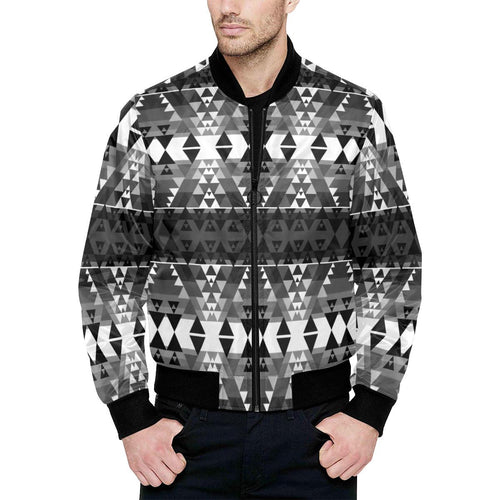 Writing on Stone Black and White Unisex Heavy Bomber Jacket with Quilted Lining All Over Print Quilted Jacket for Men (H33) e-joyer 