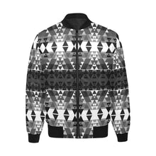 Load image into Gallery viewer, Writing on Stone Black and White Unisex Heavy Bomber Jacket with Quilted Lining All Over Print Quilted Jacket for Men (H33) e-joyer 
