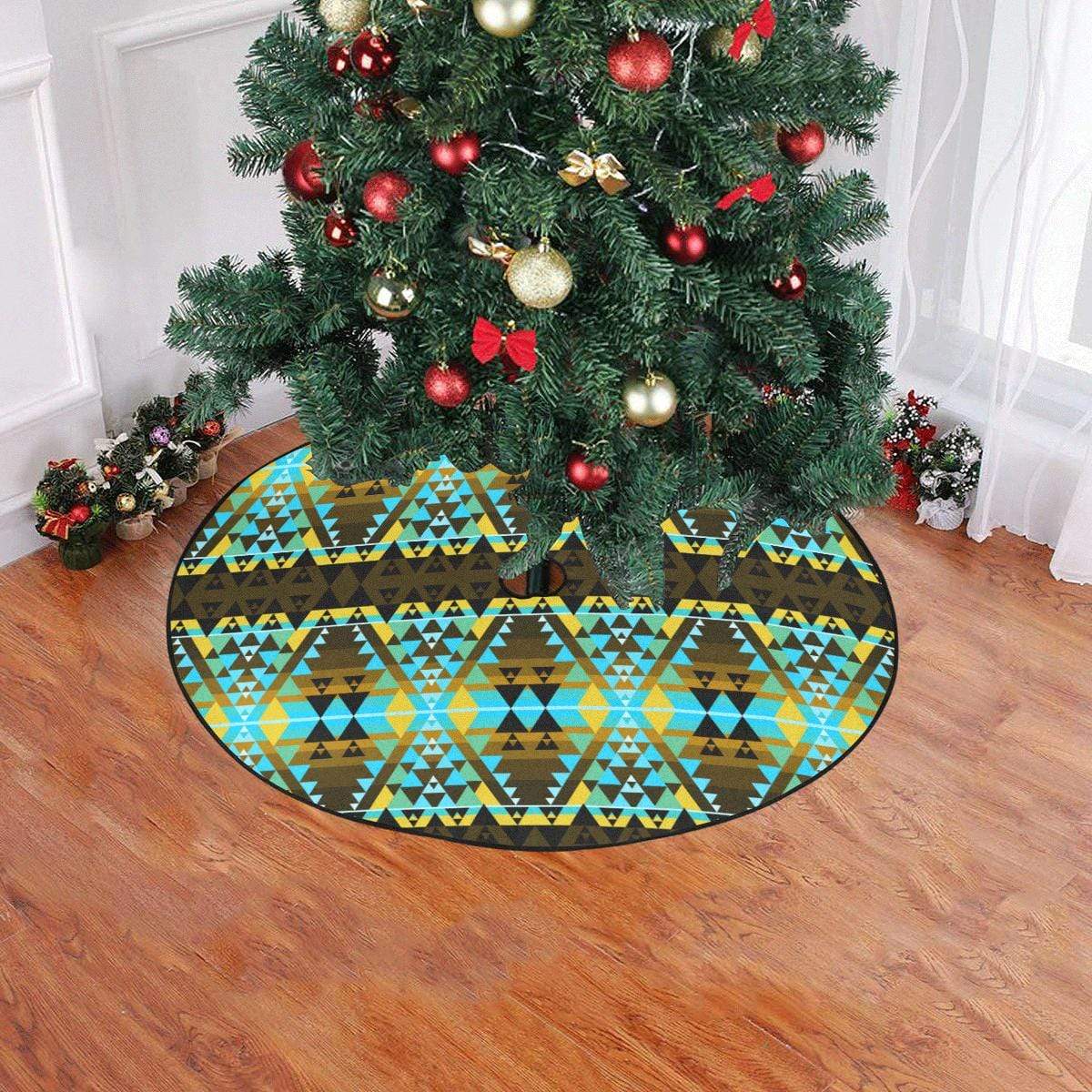 Writing on Stone Broken Lodge Christmas Tree Skirt 47" x 47" Christmas Tree Skirt e-joyer 