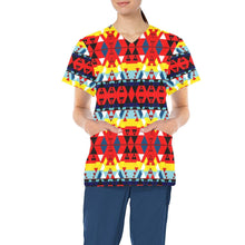 Load image into Gallery viewer, Writing on Stone Enemy Retreat All Over Print Scrub Top Scrub Top e-joyer 
