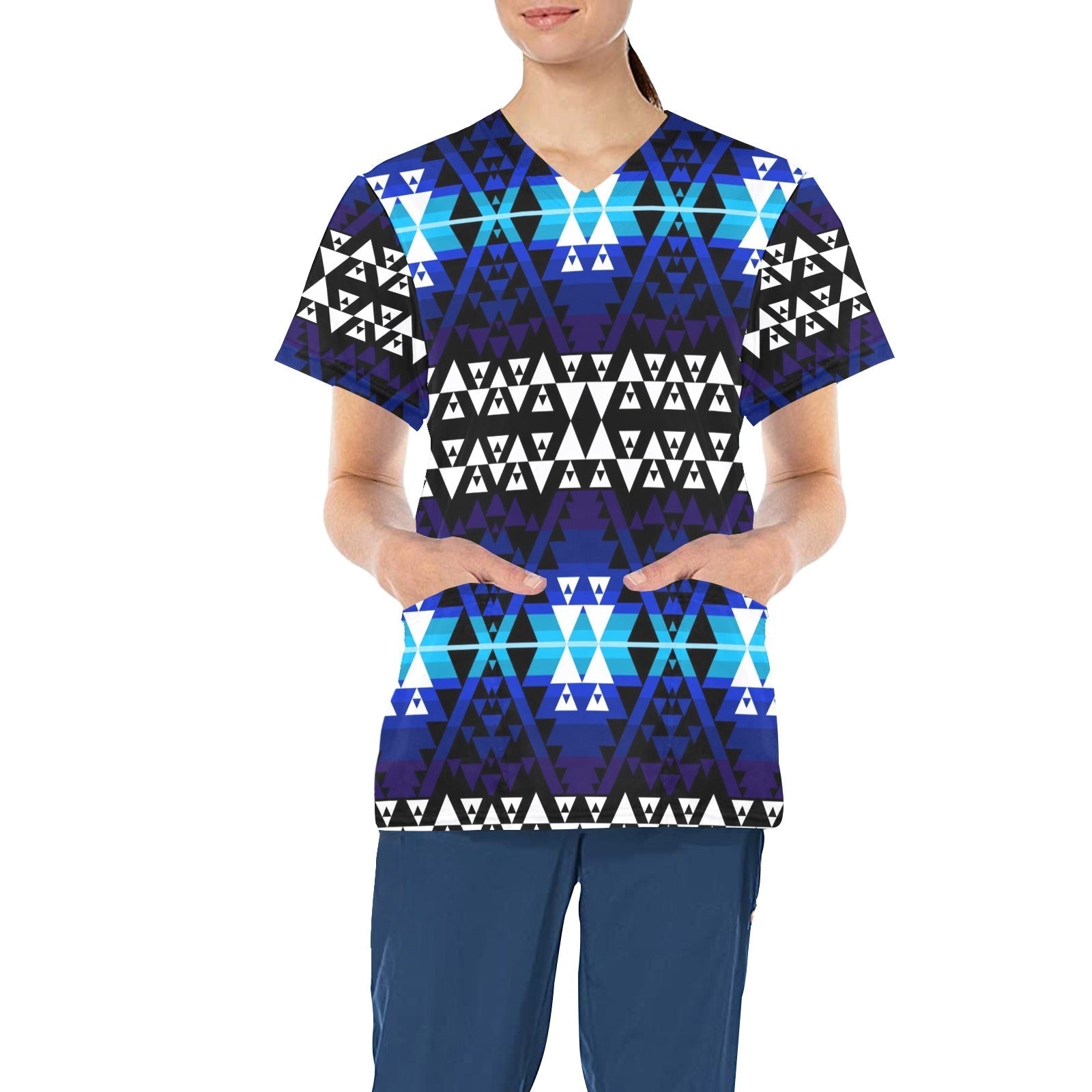 Writing on Stone Night Watch All Over Print Scrub Top Scrub Top e-joyer 