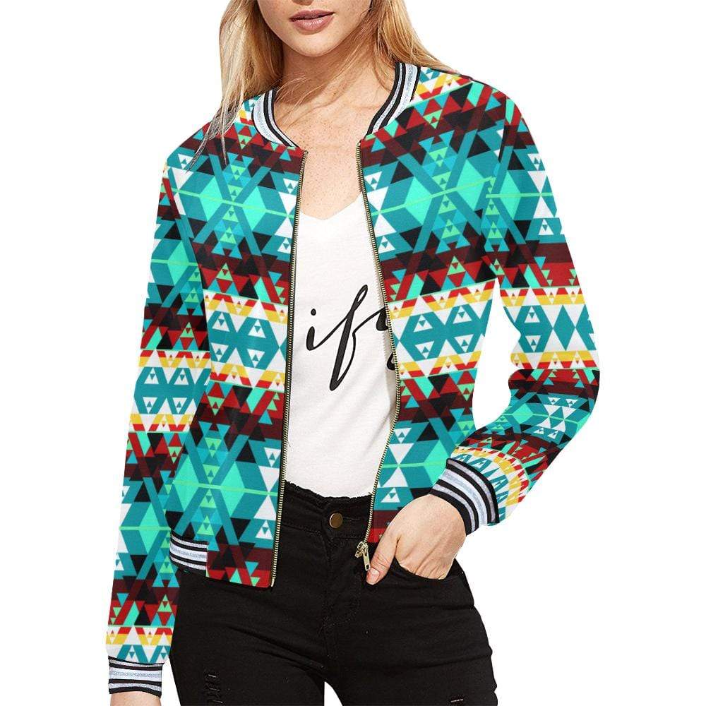 Writing on Stone Wheel All Over Print Bomber Jacket for Women (Model H21) All Over Print Bomber Jacket for Women (H21) e-joyer 