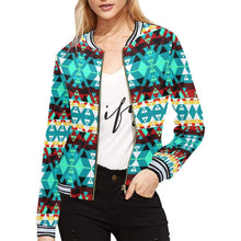 Load image into Gallery viewer, Writing on Stone Wheel All Over Print Bomber Jacket for Women (Model H21) All Over Print Bomber Jacket for Women (H21) e-joyer 
