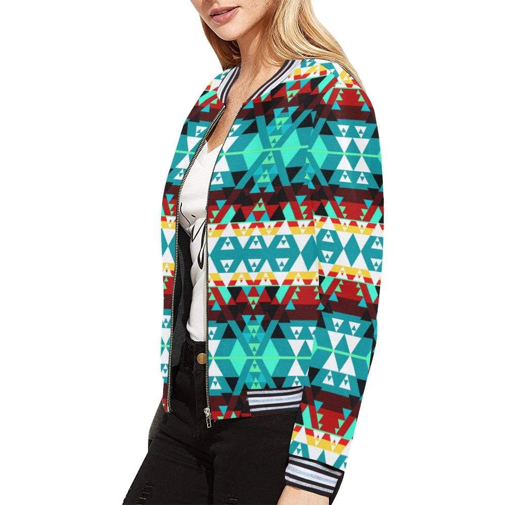 Writing on Stone Wheel All Over Print Bomber Jacket for Women (Model H21) All Over Print Bomber Jacket for Women (H21) e-joyer 