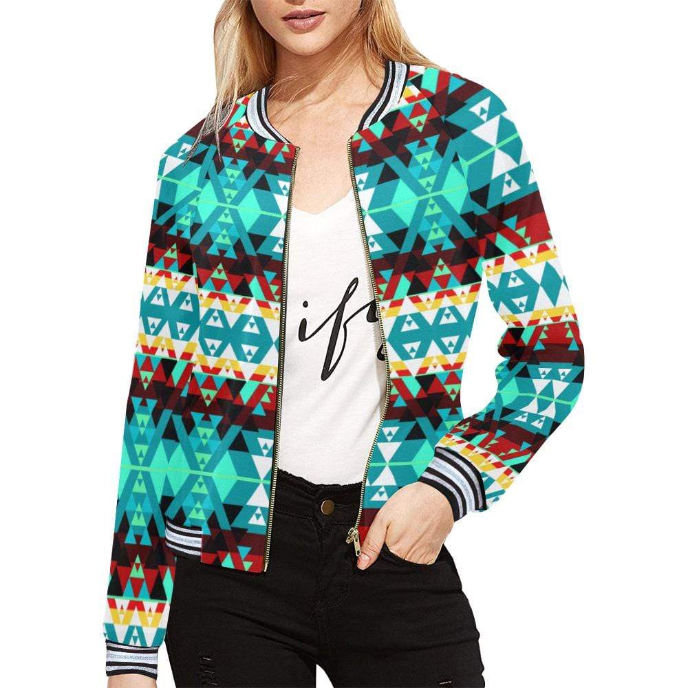 Writing on Stone Wheel All Over Print Bomber Jacket for Women (Model H21) All Over Print Bomber Jacket for Women (H21) e-joyer 