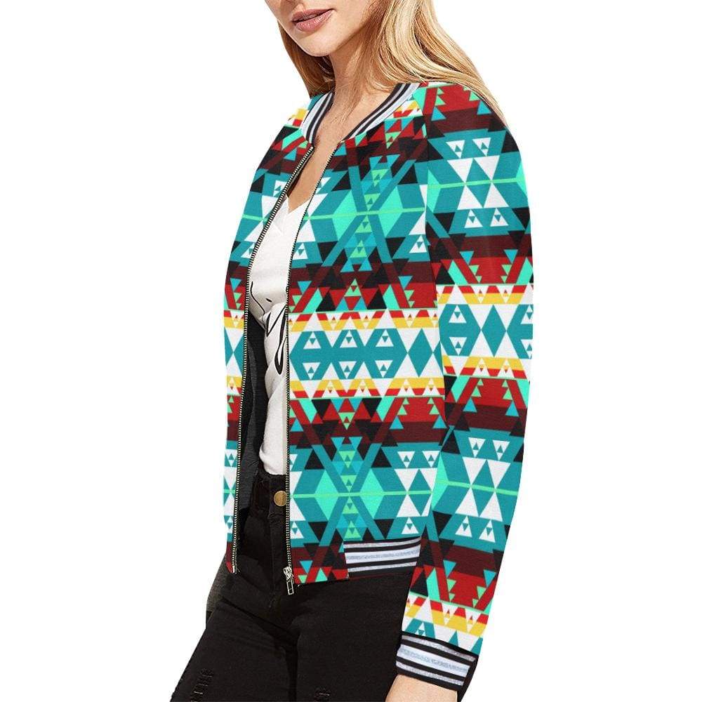 Writing on Stone Wheel All Over Print Bomber Jacket for Women (Model H21) All Over Print Bomber Jacket for Women (H21) e-joyer 