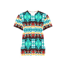 Load image into Gallery viewer, Writing on Stone Wheel All Over Print Scrub Top Scrub Top e-joyer 
