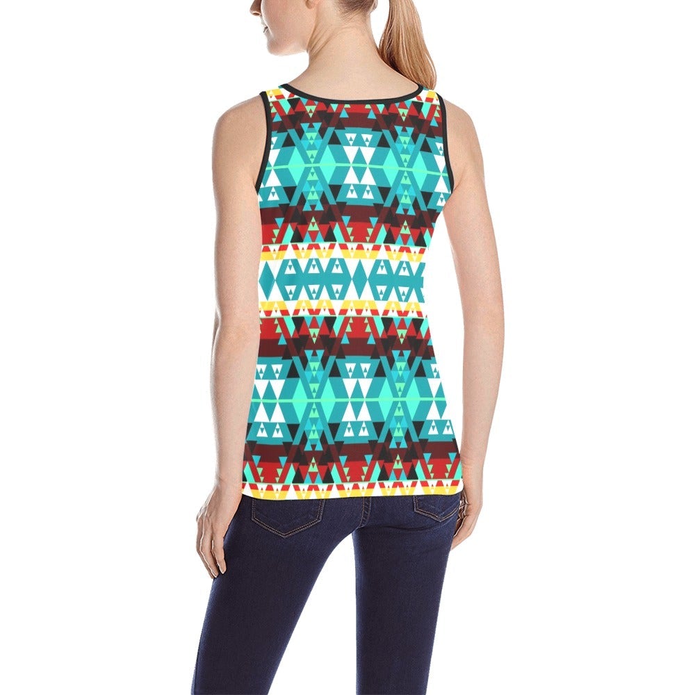 Writing on Stone Wheel All Over Print Tank Top for Women (Model T43) All Over Print Tank Top for Women (T43) e-joyer 