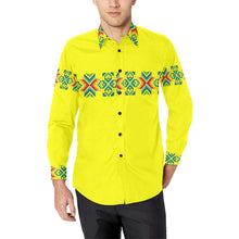 Load image into Gallery viewer, Yellow Blanket Strip-1 Men&#39;s All Over Print Casual Dress Shirt (Model T61) Men&#39;s Dress Shirt (T61) e-joyer 
