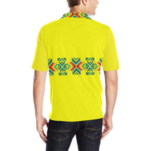 Load image into Gallery viewer, Yellow Blanket Strip - I Men&#39;s All Over Print Polo Shirt (Model T55) Men&#39;s Polo Shirt (Model T55) e-joyer 
