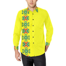 Load image into Gallery viewer, Yellow Blanket Strip Men&#39;s All Over Print Casual Dress Shirt (Model T61) Men&#39;s Dress Shirt (T61) e-joyer 
