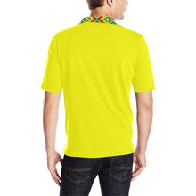 Load image into Gallery viewer, Yellow Blanket Strip Men&#39;s All Over Print Polo Shirt (Model T55) Men&#39;s Polo Shirt (Model T55) e-joyer 
