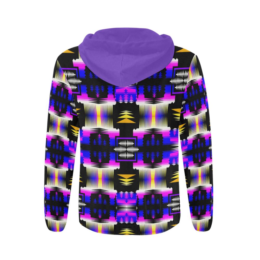 Yellow Moon Shadow Sage All Over Print Full Zip Hoodie for Men (Model H14) All Over Print Full Zip Hoodie for Men e-joyer 