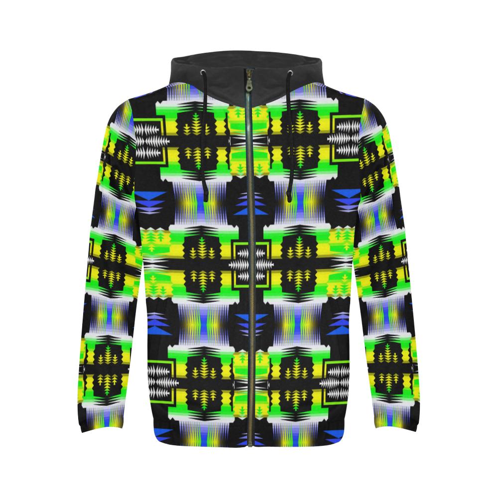 Yellow Sage All Over Print Full Zip Hoodie for Men (Model H14) All Over Print Full Zip Hoodie for Men e-joyer 