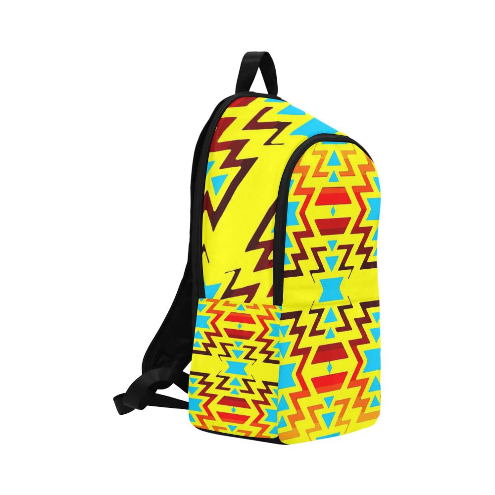 yellow with fire Fabric Backpack for Adult (Model 1659) Casual Backpack for Adult (1659) e-joyer 