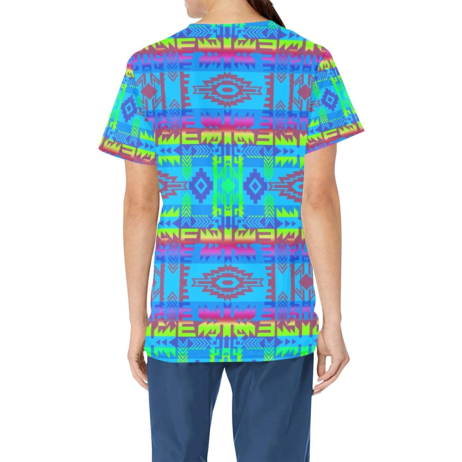 Young Journey All Over Print Scrub Top Scrub Top e-joyer 